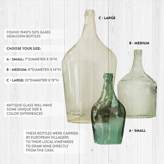 Vintage Demijohn Bottle, Pick Your Style