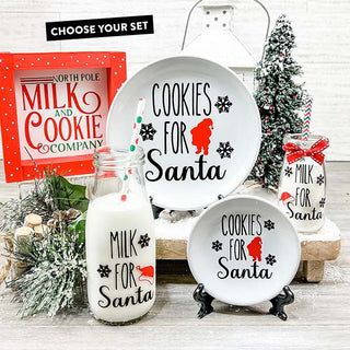 Milk and Cookies Platter and Jar Set, Pick Your Size