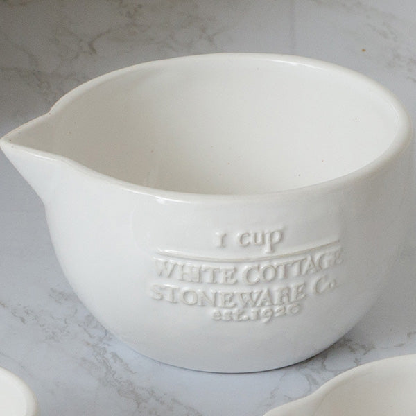 White Cottage Ceramic Measuring Cup