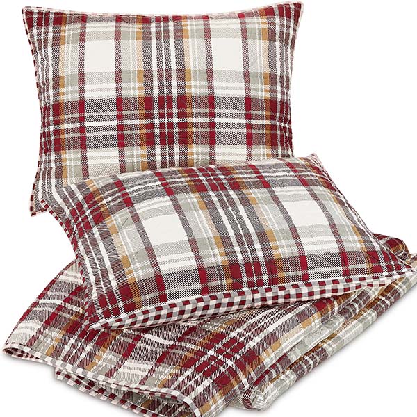 Reversible Red Plaid Bedding Set, Pick Your Size - Decor Steals
