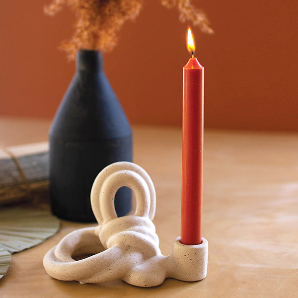Ceramic Knot Taper Candle Holder - Decor Steals