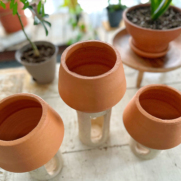 where to buy cheap clay pots for plants clay-pot-planters-with-speckled-stands-set-of-3