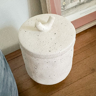 Footed Ceramic Cylinder Canister