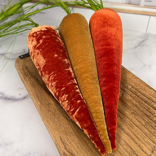 Large Velvet Carrots, Set of 3