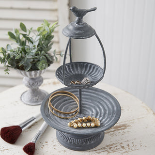 Perched Bird Two-Tier Tray