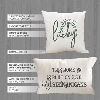 St. Patrick's Day Cotton Blend Pillow Cover, Pick Your Style