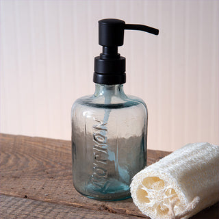 Recycled Green Glass Lotion and Soap Dispenser Set