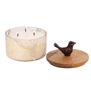 3 Wick Candle With Bird Lid, Choose Your Color