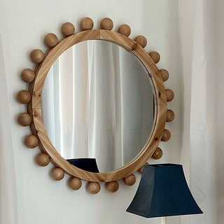 Beaded Edge Wooden Mirror