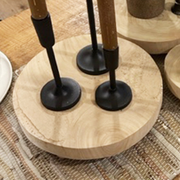 Round Wood Risers, Set of 3 - Decor Steals