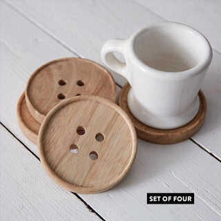 Button Coasters, Set of 4