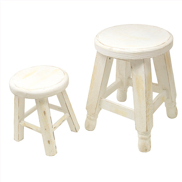 Whitewashed Riser Stools - Decor Steals