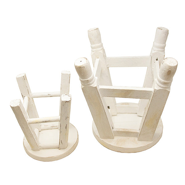 Whitewashed Riser Stools - Decor Steals