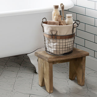 Distressed Wooden Stool Riser