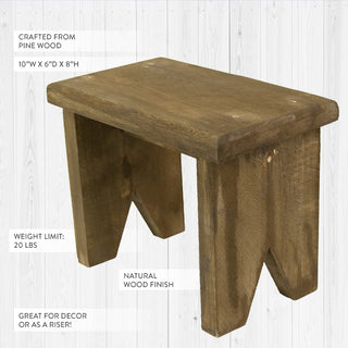 Distressed Wooden Stool Riser