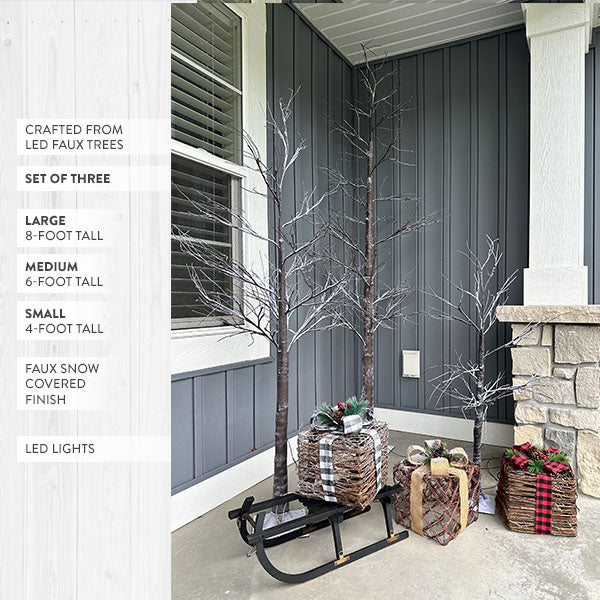 Glistening LED Trees, Set of 3 - Decor Steals