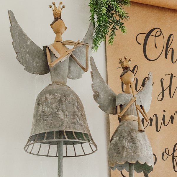 Large Spring Angels Large Whimsical Distressed Angels, Set of 2 - Decor Steals