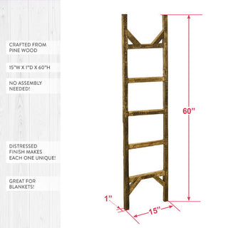 60 Inch Wooden Blanket Display Ladder