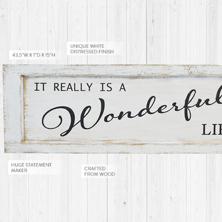 Wonderful Life Wooden Distressed Sign