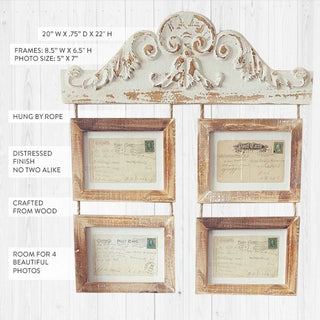 Distressed Wall Corbel With Hanging Frames