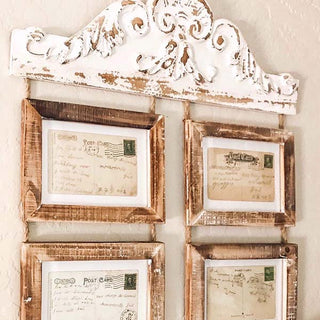 Distressed Wall Corbel With Hanging Frames