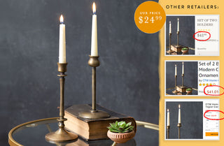 Brass Taper Candle Holders Set of 2