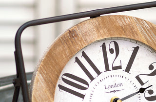 Rustic Wood and Metal Easel Clock