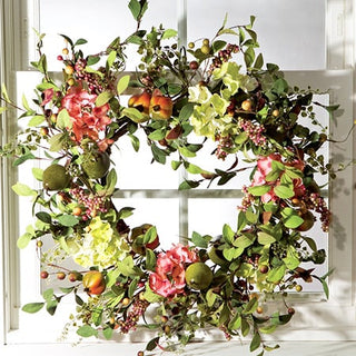 Hydrangea, Pear and Berry Wreath
