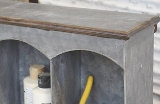Rustic Galvanized Metal Divided Caddy