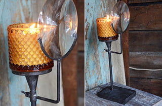 Magnifying Glass Pillar Candle Holder