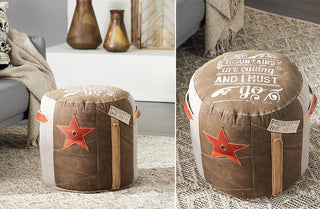 Rustic Styled Pouf Stool
