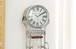 Industrial Standing Clock With Hourglass