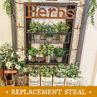 Herb Wall Shelf With Wire Baskets