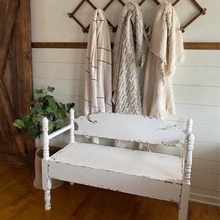 Chippy White Wooden Cottage Bench
