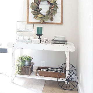 Vintage Inspired Farmers Market Table With Wheels