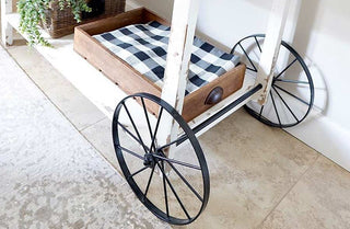 Vintage Inspired Farmers Market Table With Wheels