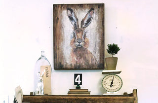Wooden Framed Bunny Painting