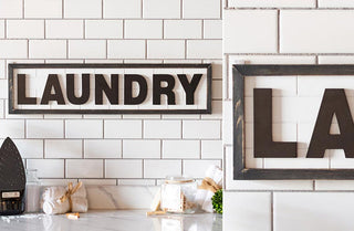 Raised Letter Framed Laundry Sign | Modern Farmhouse