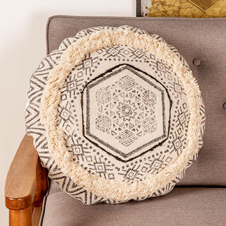 Knitted Pattern Cotton Cushion Pouf