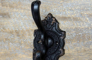 Cast Iron Scalloped Double Wall Hook Set of 2, Pick Your Color