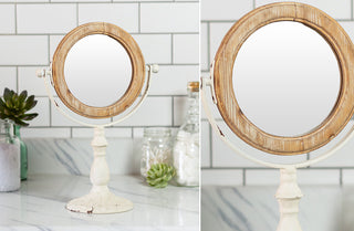 Antique White Tilting Vanity Mirror