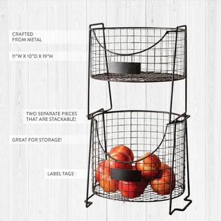 Two-Tier Wire Caddy with Tags