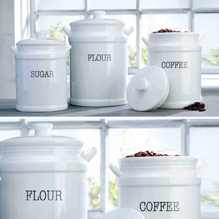 LARGE Ironstone Inspired Airtight Food Canisters, Set of 3