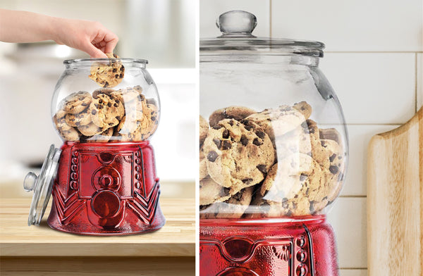 unique large glass gumball machine cookie jar | American nostalgia