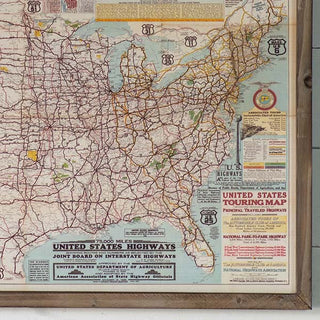 Vintage Inspired Good Roads Everywhere Framed Map