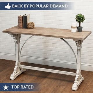 Distressed White Corbel Entry Table