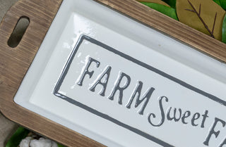 Enamel Farm Sweet Farm Framed Tray