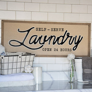Self Serve Laundry Canvas Sign