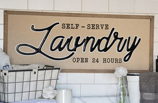 Self Serve Laundry Canvas Sign