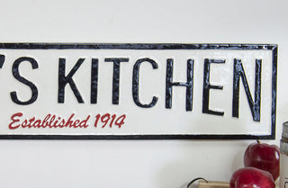 Mom's Kitchen Classic Farmhouse Embossed Sign